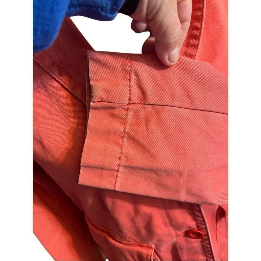 Eddie Bauer Legend Wash Coral Button Down Long Sleeve Utility Style Jacket Size